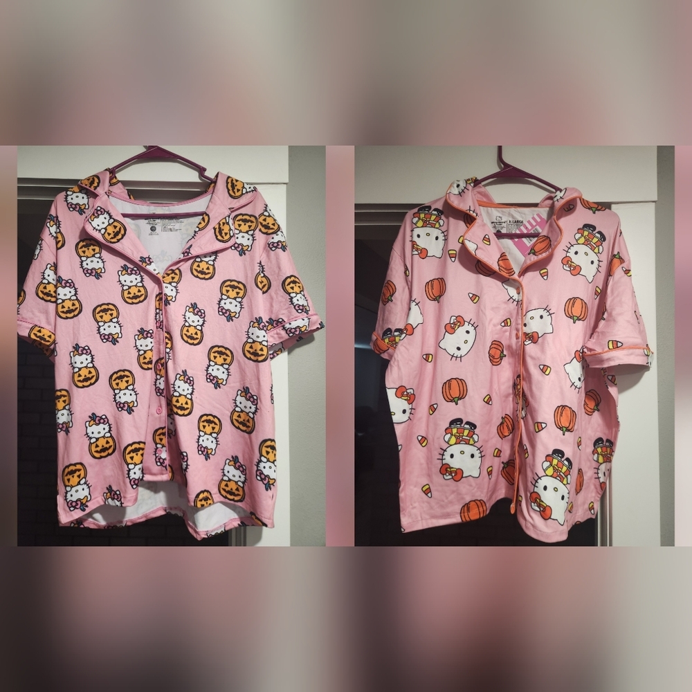 Lot Of 2 Women's Hello Kitty PJ Tops Size XL